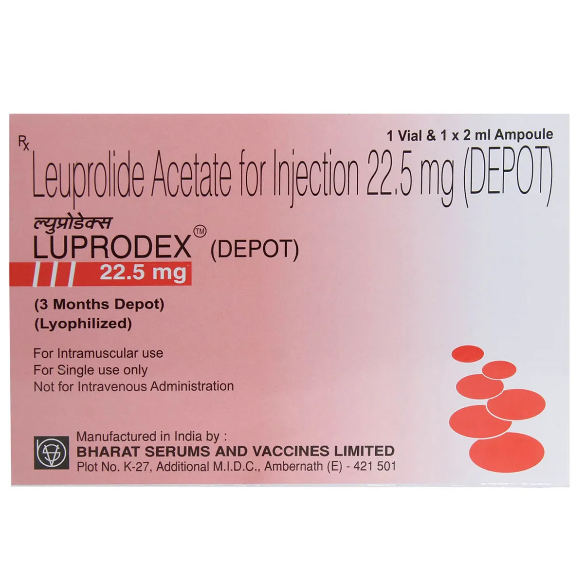 Luprodex 22.50 mg (Leuprolide) 1 Luprodex 22.50 mg (Leuprolide)